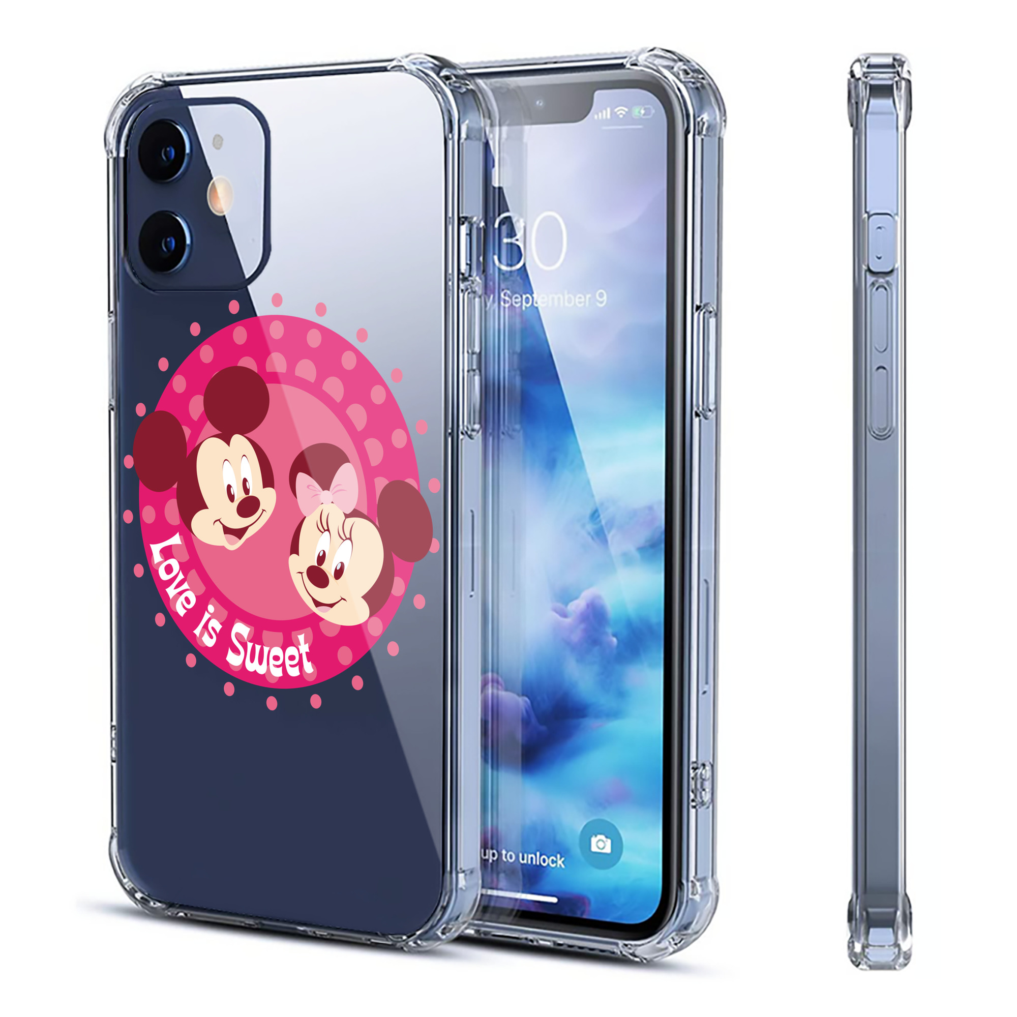 （画像用） ミッキーマウス Mickey Mouse 【iPhone 12シリーズ対応】透明スマホケース（クリアソフトケース）